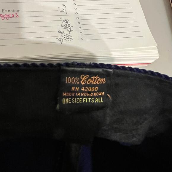 Vintage 1970s Blue 100% Cotton Corduroy Newsboy Slouchy Zipper Hat One Size - Picture 8 of 12